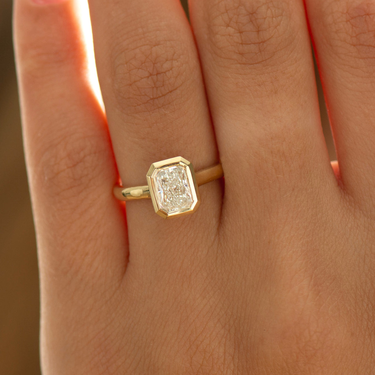 Elongated Radiant Cut Diamond Ring