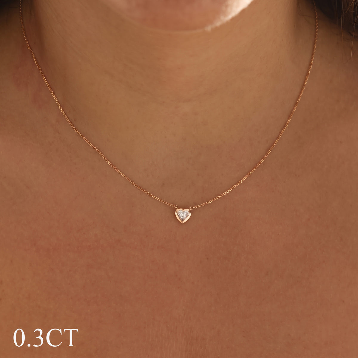 Heart Diamond Bezel Necklace