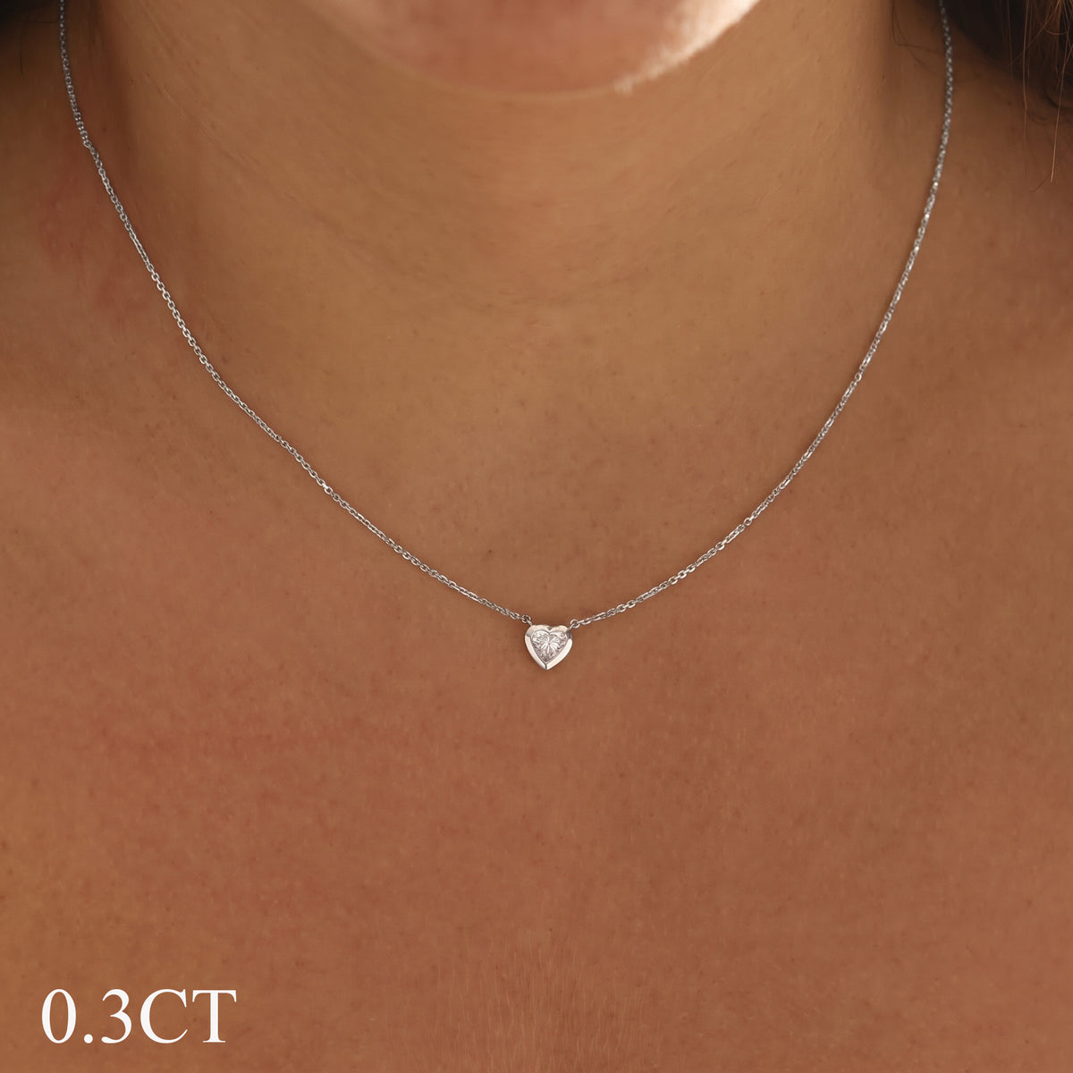 Heart Diamond Bezel Necklace