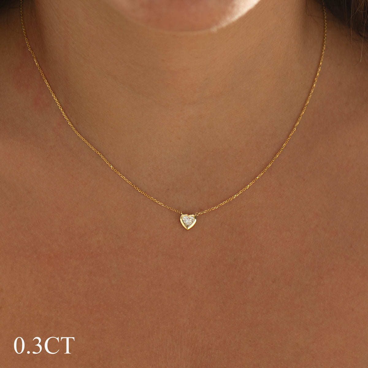 Heart Diamond Bezel Necklace