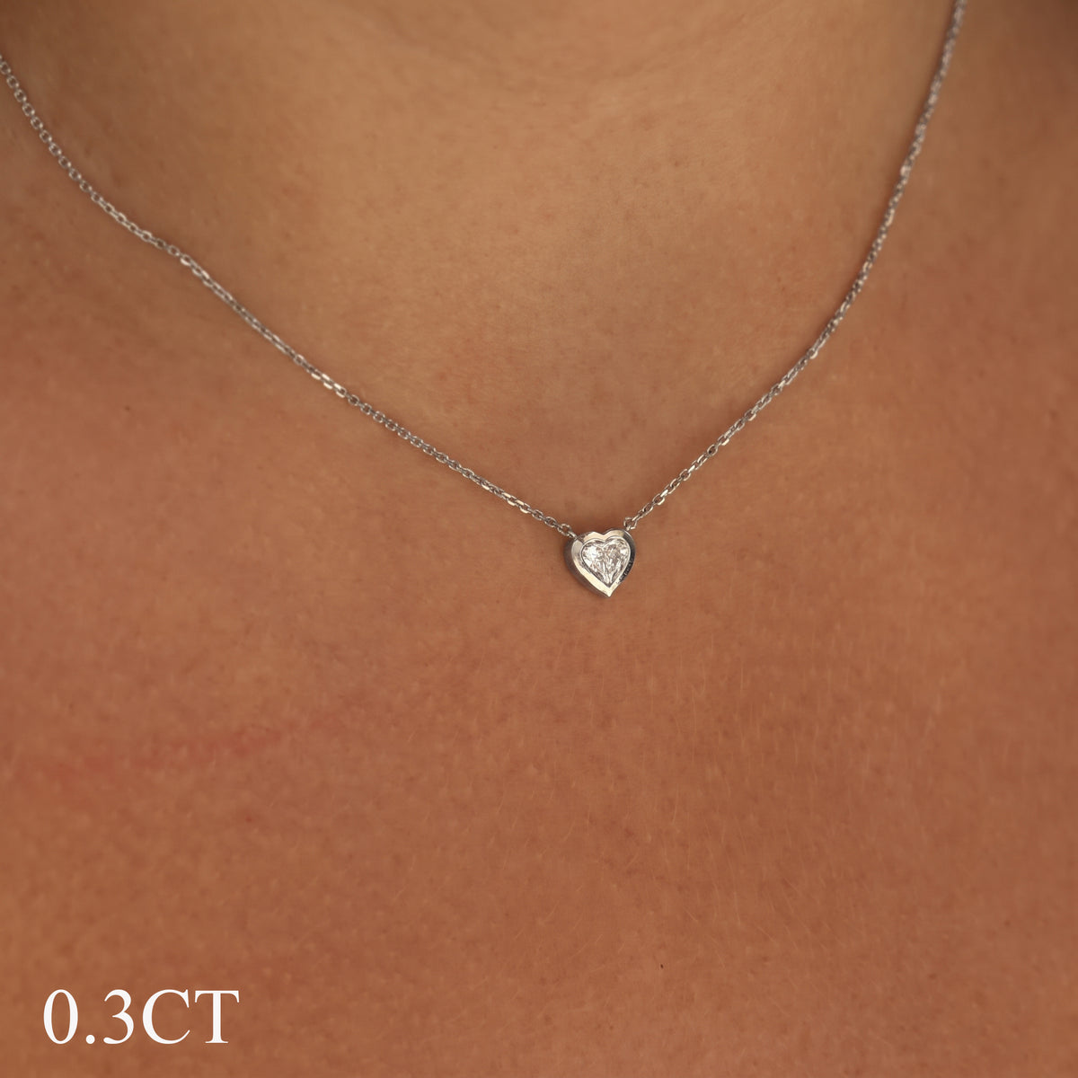 Heart Diamond Bezel Necklace