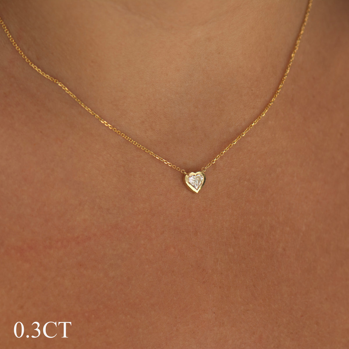 Heart Diamond Bezel Necklace
