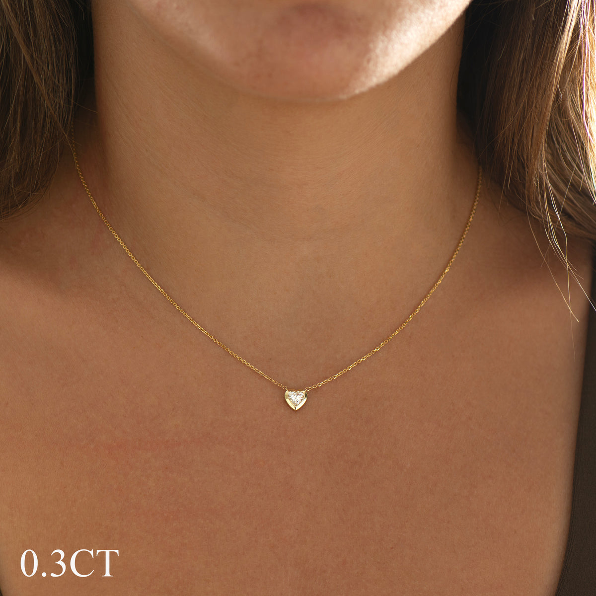 Heart Diamond Bezel Necklace