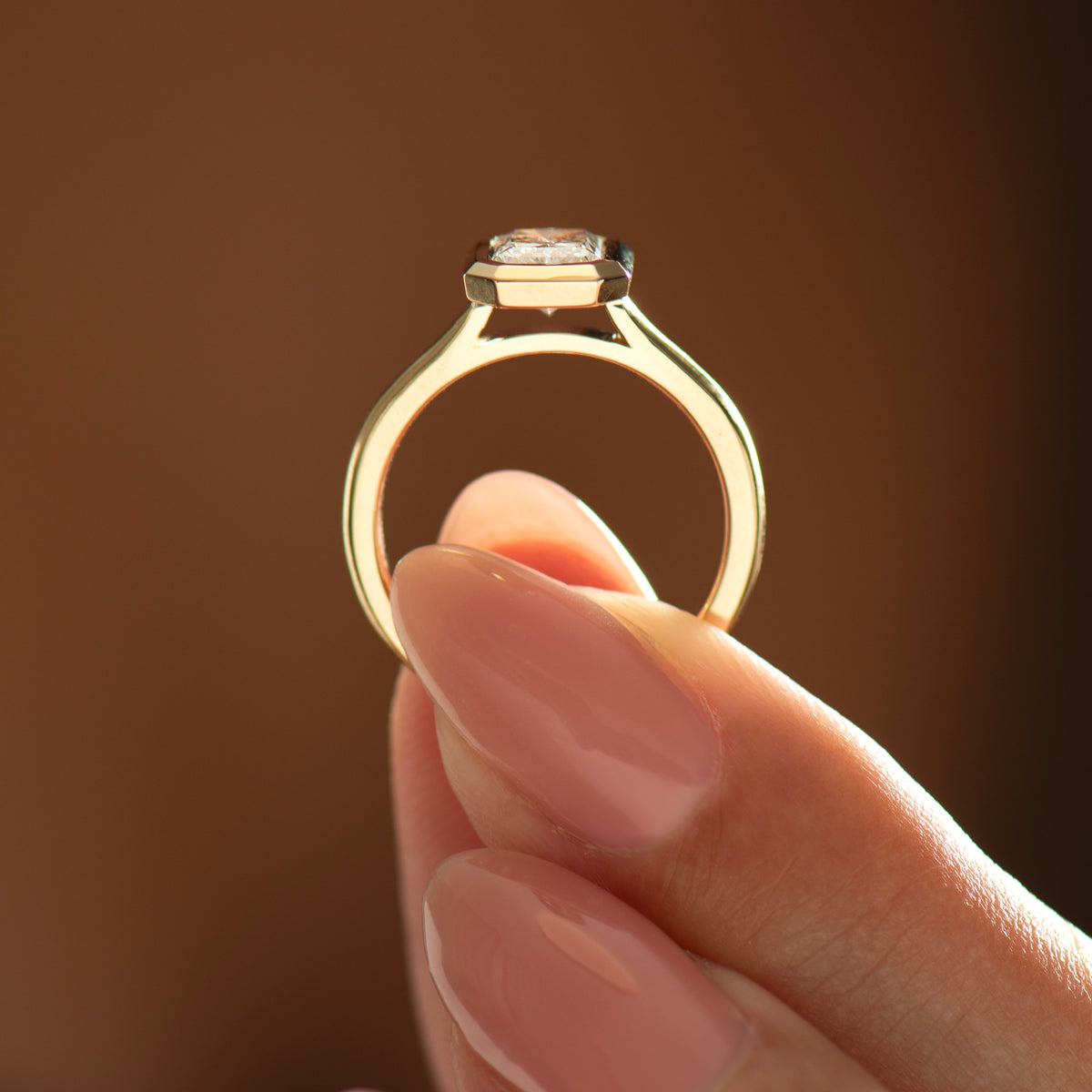 Elongated Radiant Cut Diamond Ring