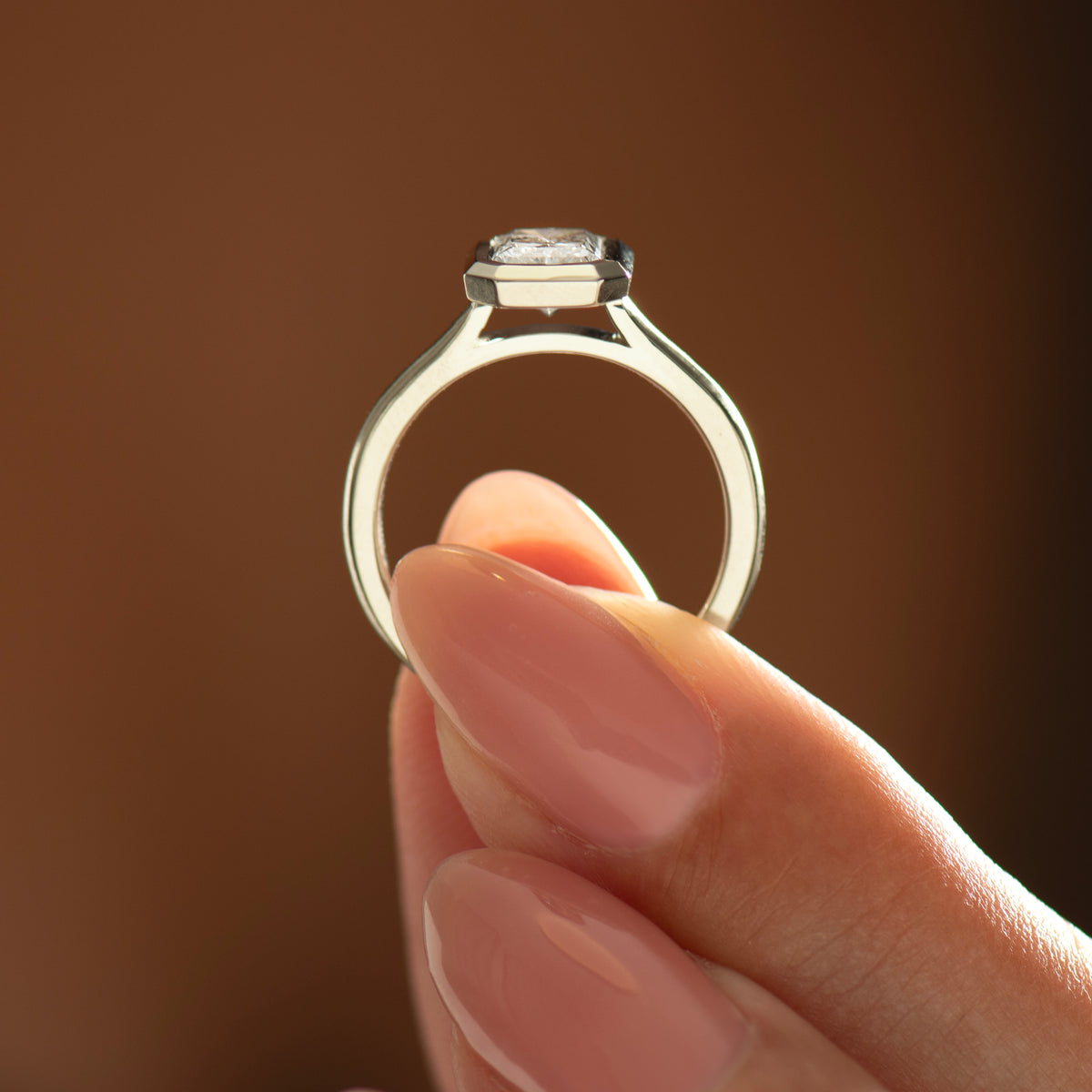 Elongated Radiant Cut Diamond Ring