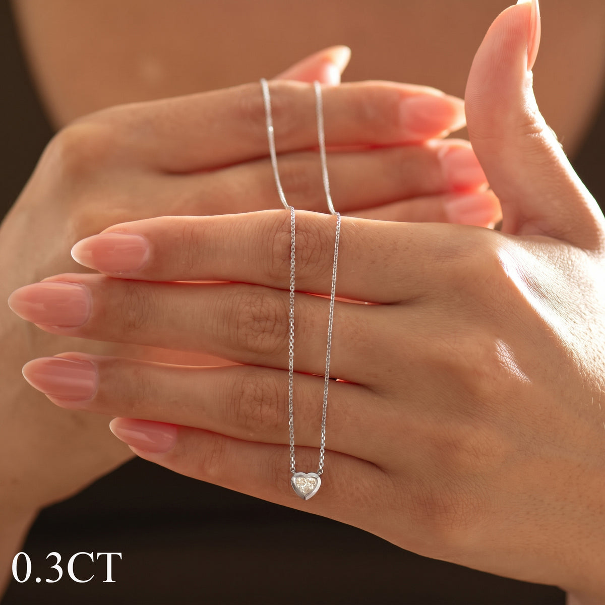 Heart Diamond Bezel Necklace