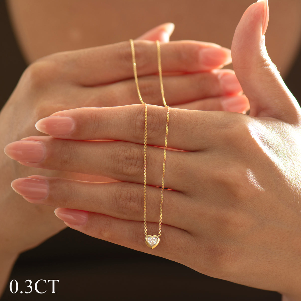 Heart Diamond Bezel Necklace