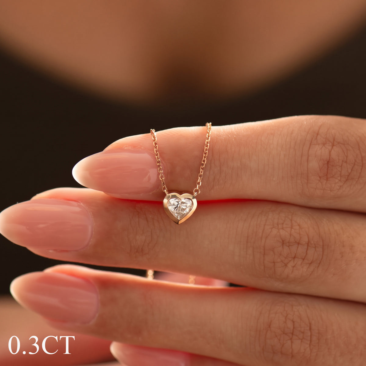 Heart Diamond Bezel Necklace