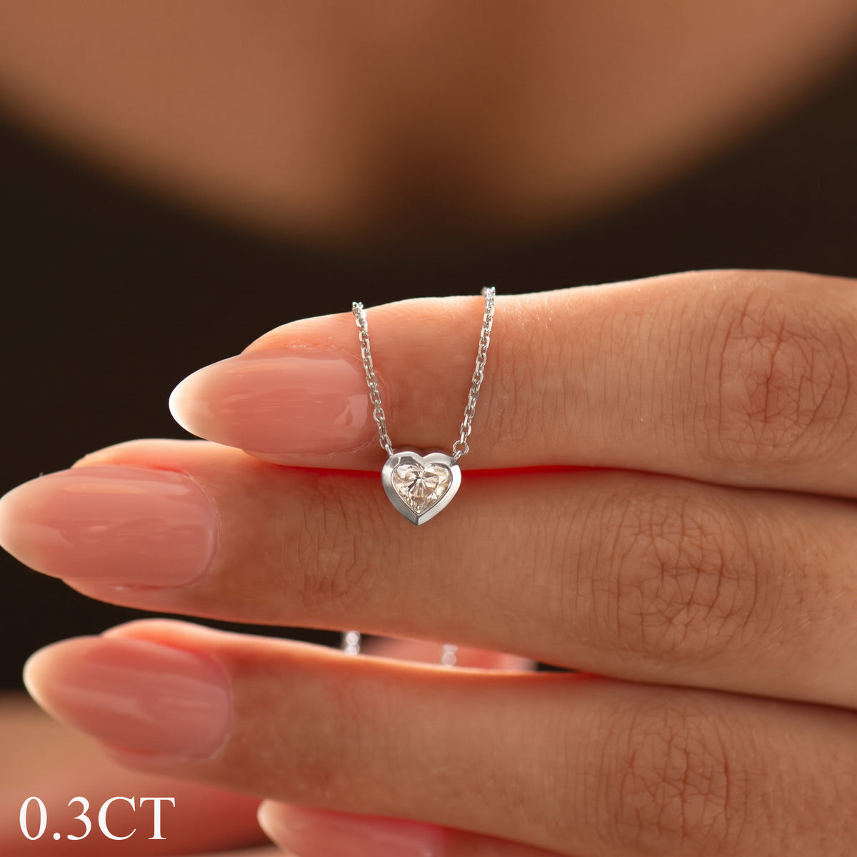 Heart Diamond Bezel Necklace