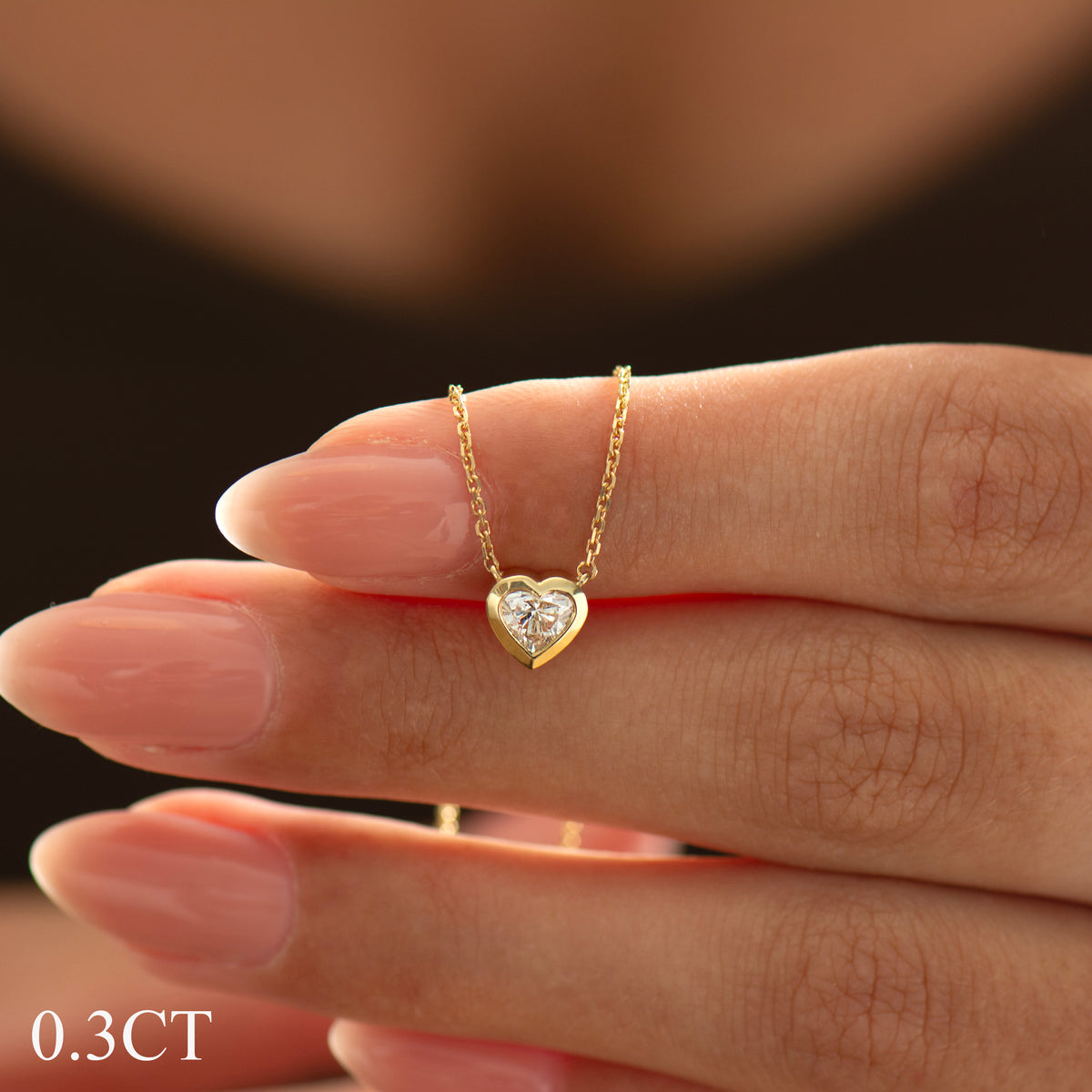 Heart Diamond Bezel Necklace
