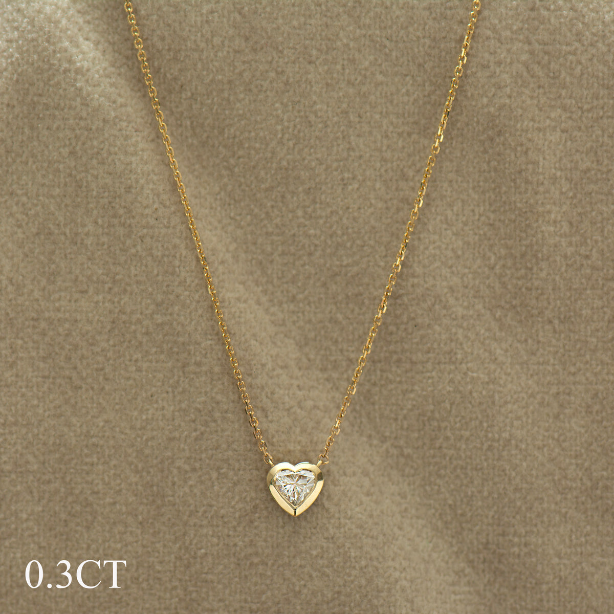 Heart Diamond Bezel Necklace