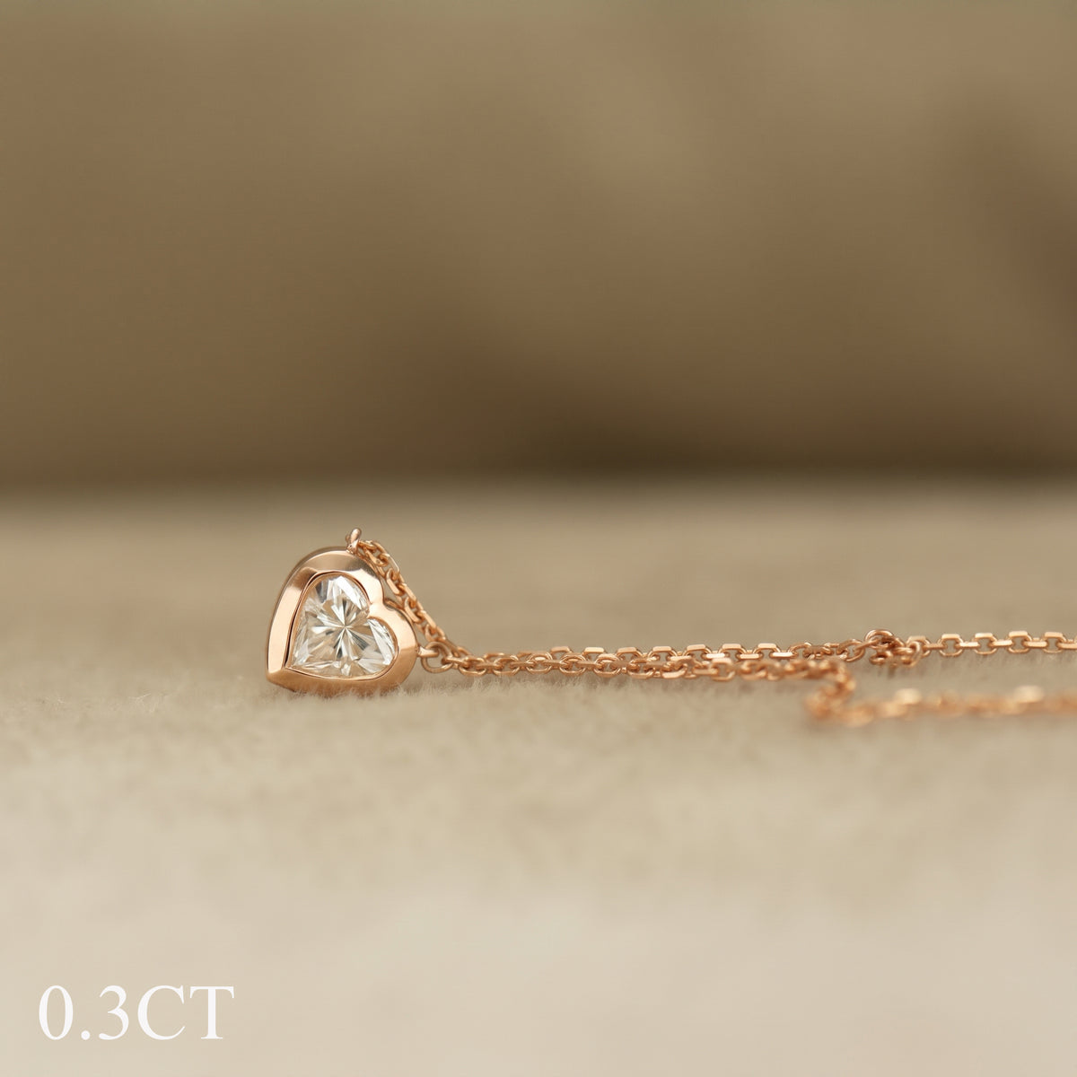 Heart Diamond Bezel Necklace