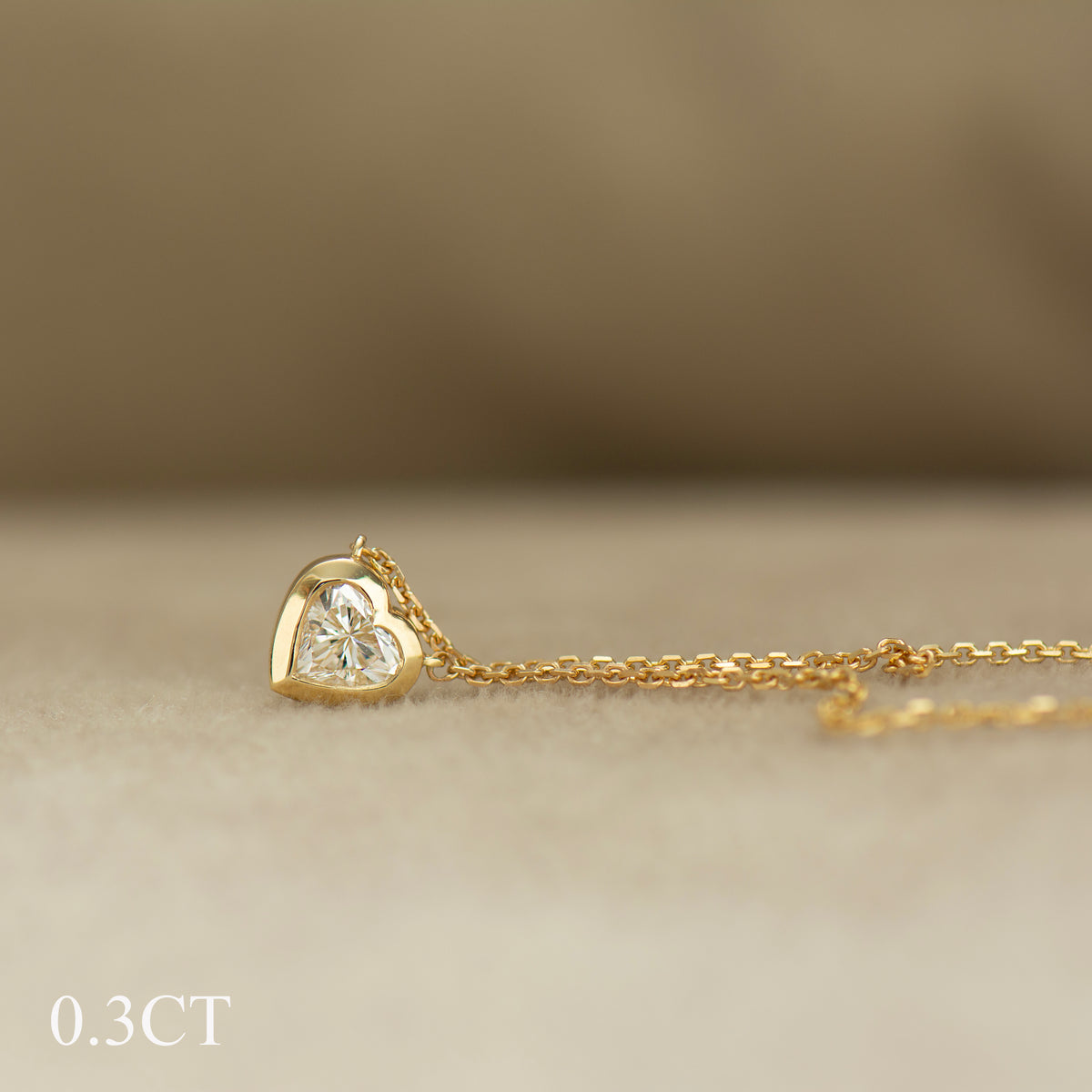 Heart Diamond Bezel Necklace