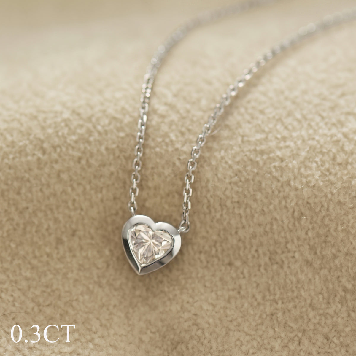Heart Diamond Bezel Necklace