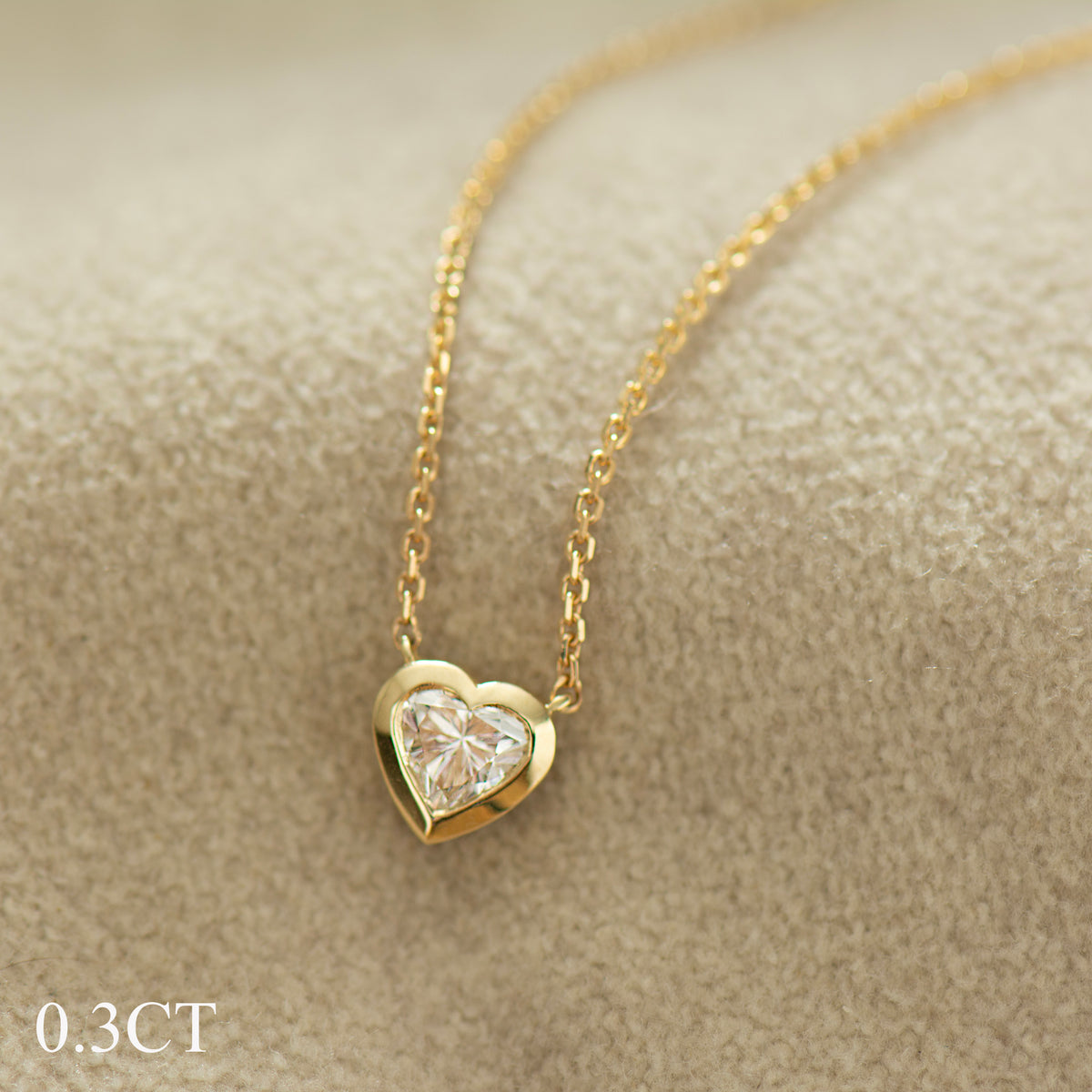 Heart Diamond Bezel Necklace