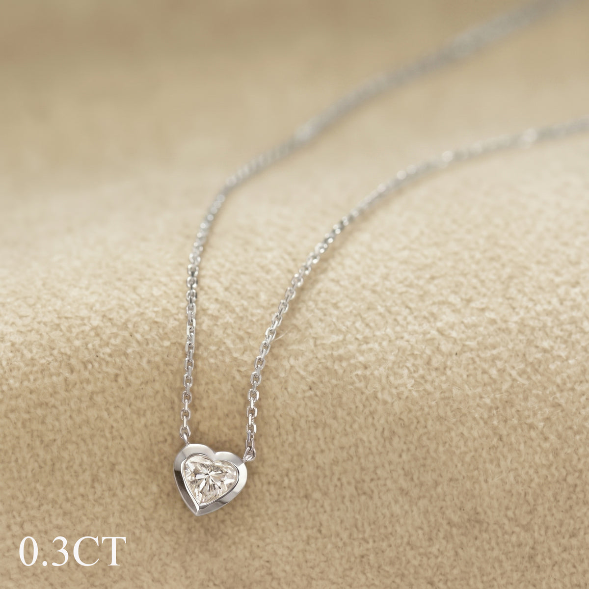 Heart Diamond Bezel Necklace