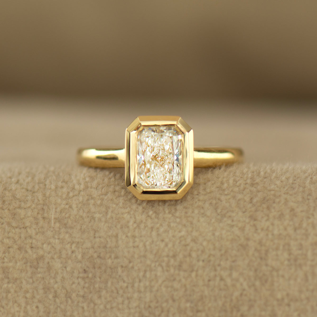 Elongated Radiant Cut Diamond Ring