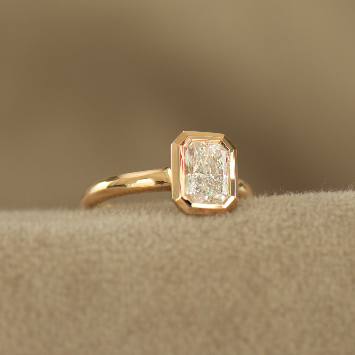Elongated Radiant Cut Diamond Ring