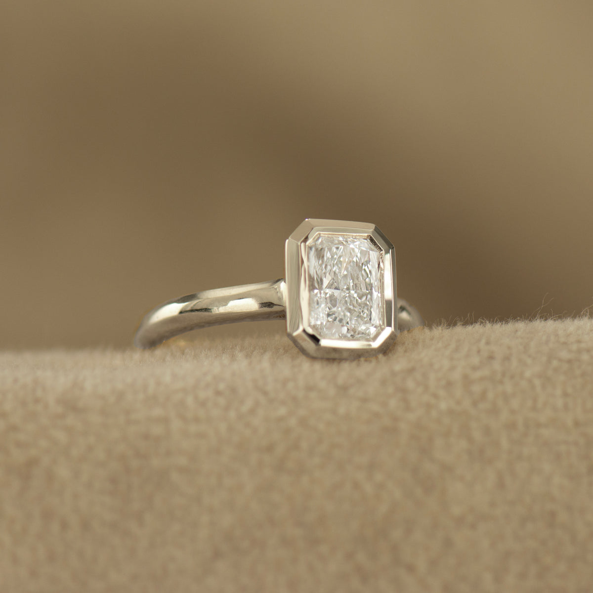 Elongated Radiant Cut Diamond Ring
