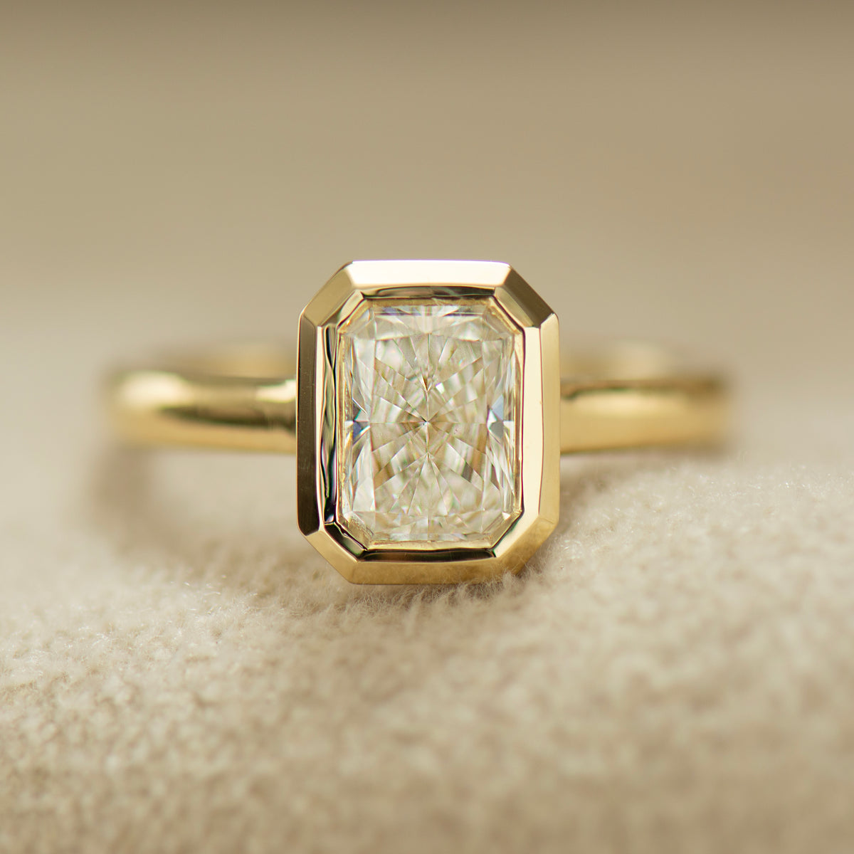 Elongated Radiant Cut Diamond Ring