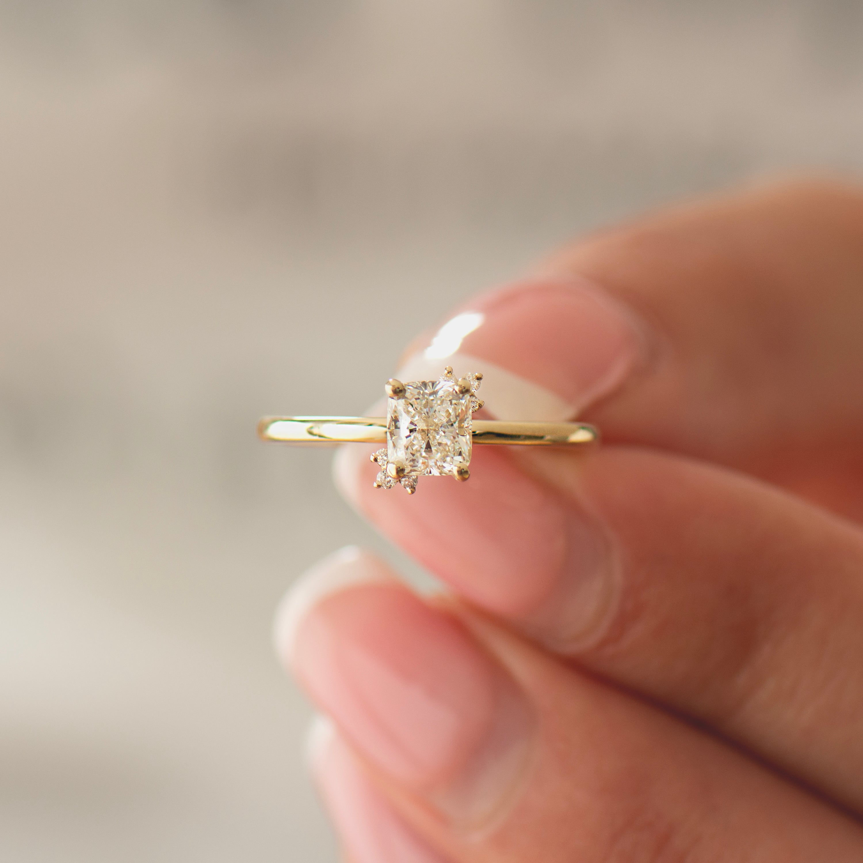 The Floral Cushion Ring