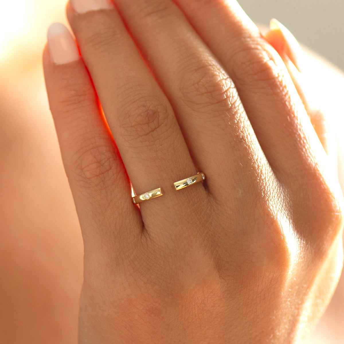 Open Gap Evenly Spaced Diamond Ring
