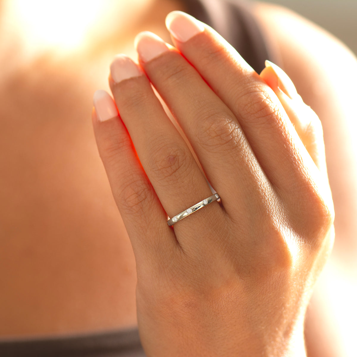 Open Gap Evenly Spaced Diamond Ring