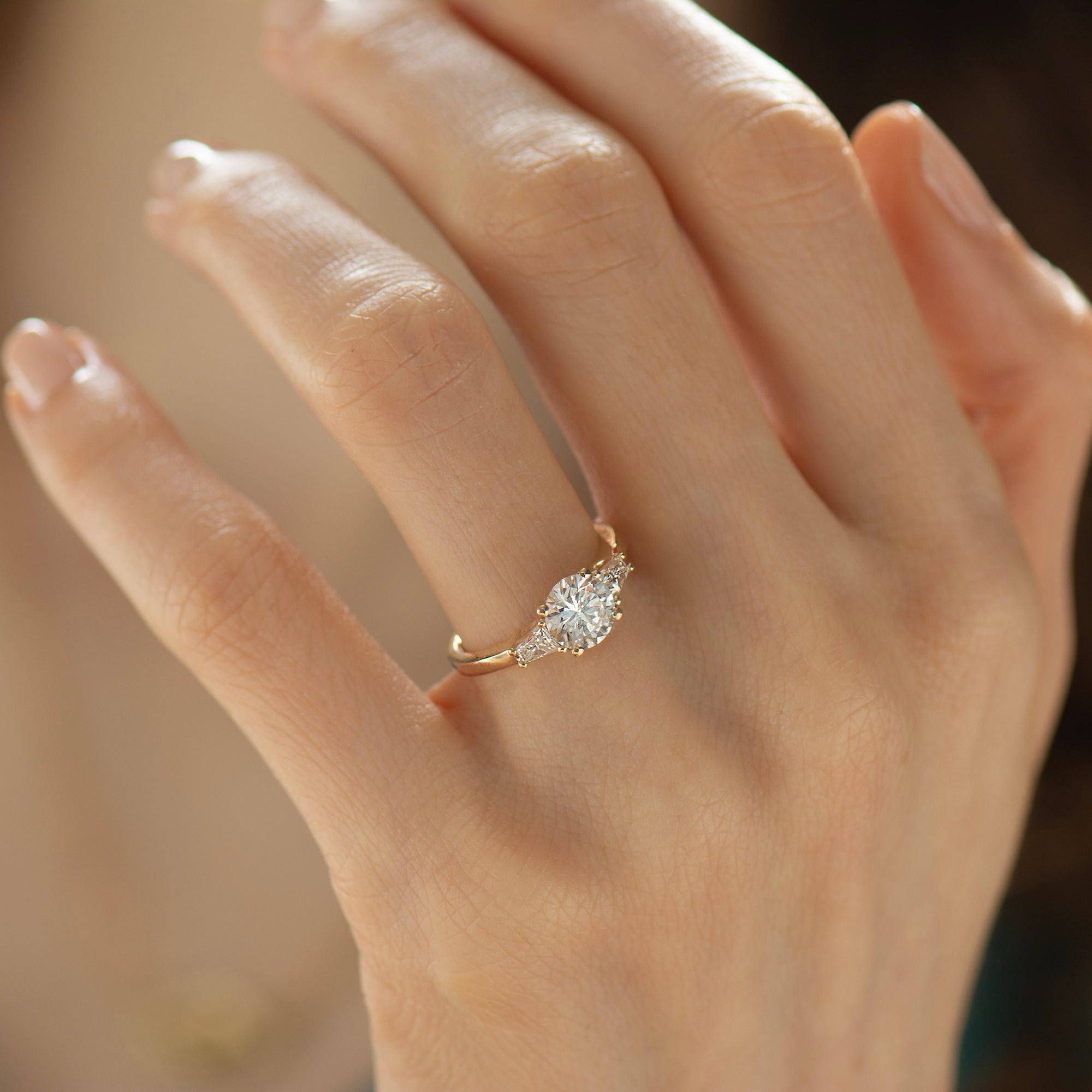 Tapered Princess Side Diamonds Engagement Ring