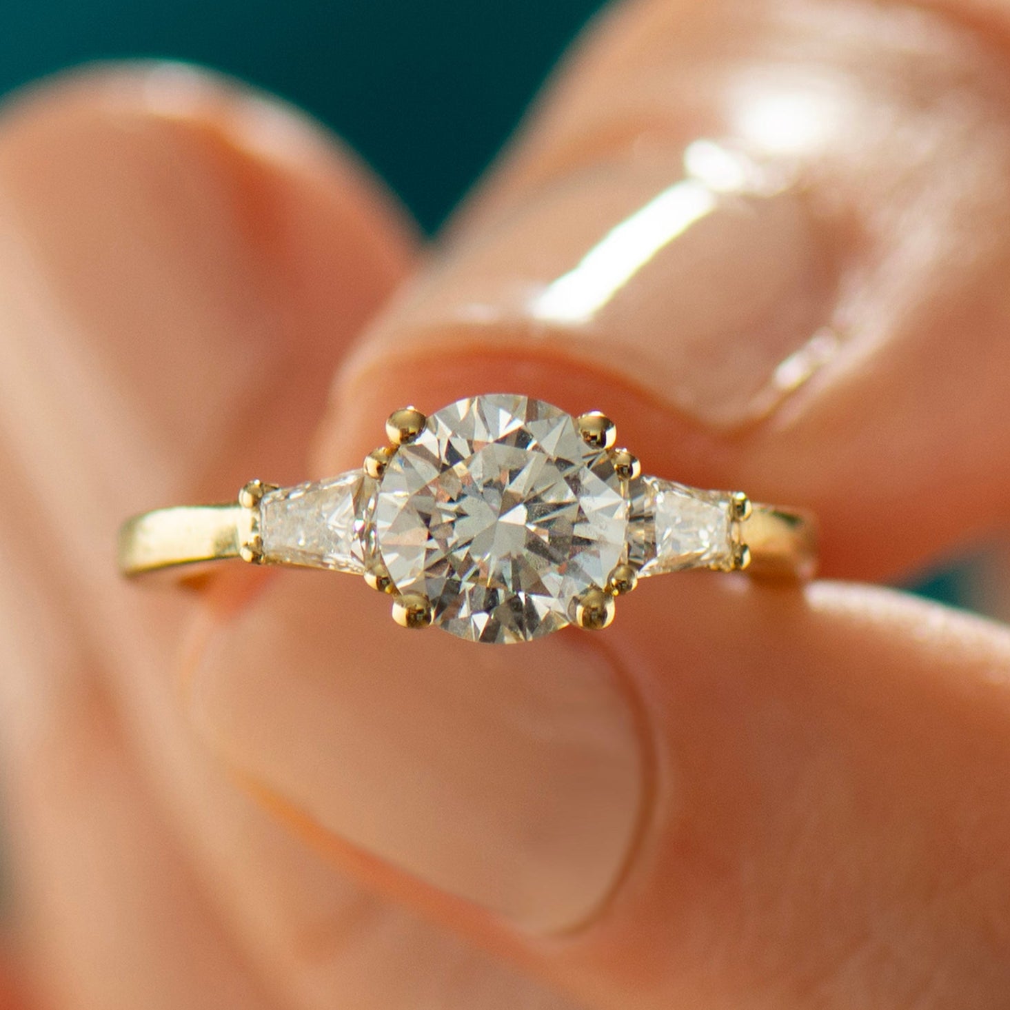 Tapered Princess Diamonds Engagement Ring