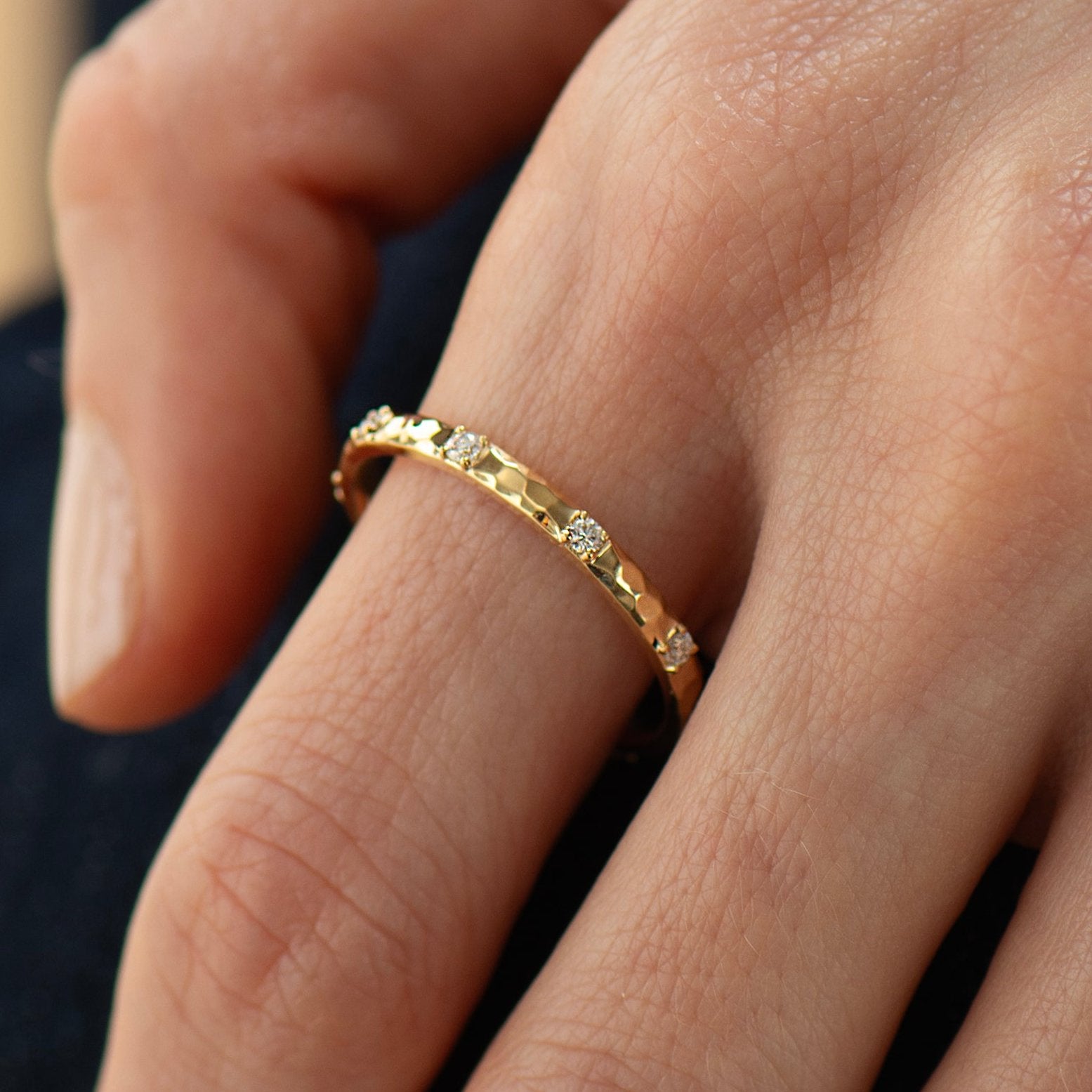 Eternity Hammered Textured Ring