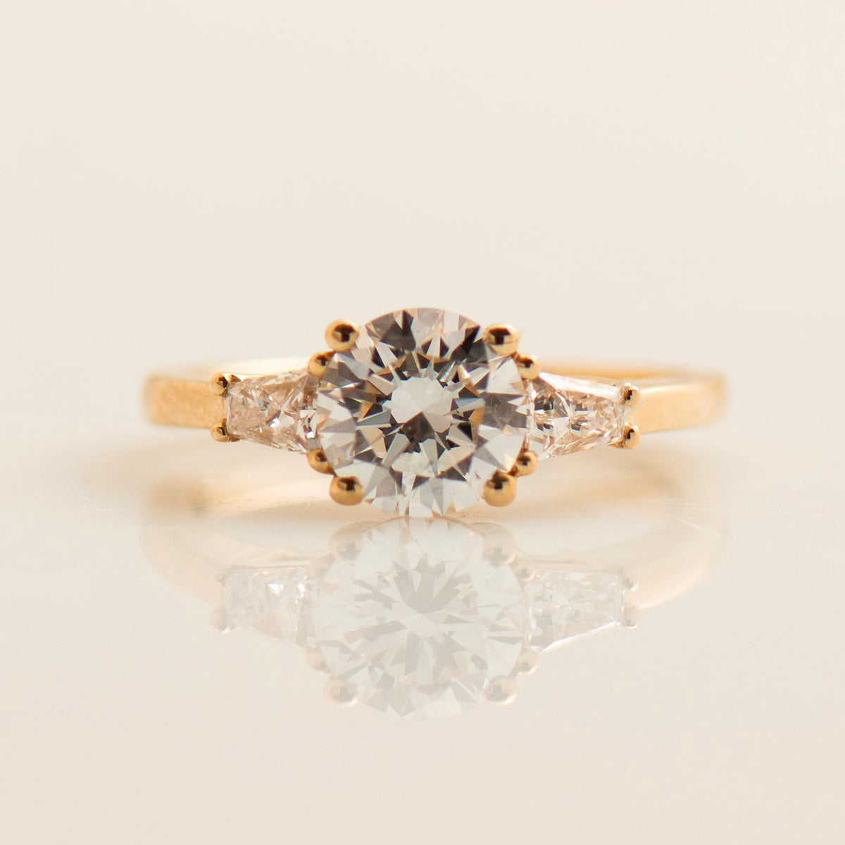 Tapered Princess Diamonds Engagement Ring