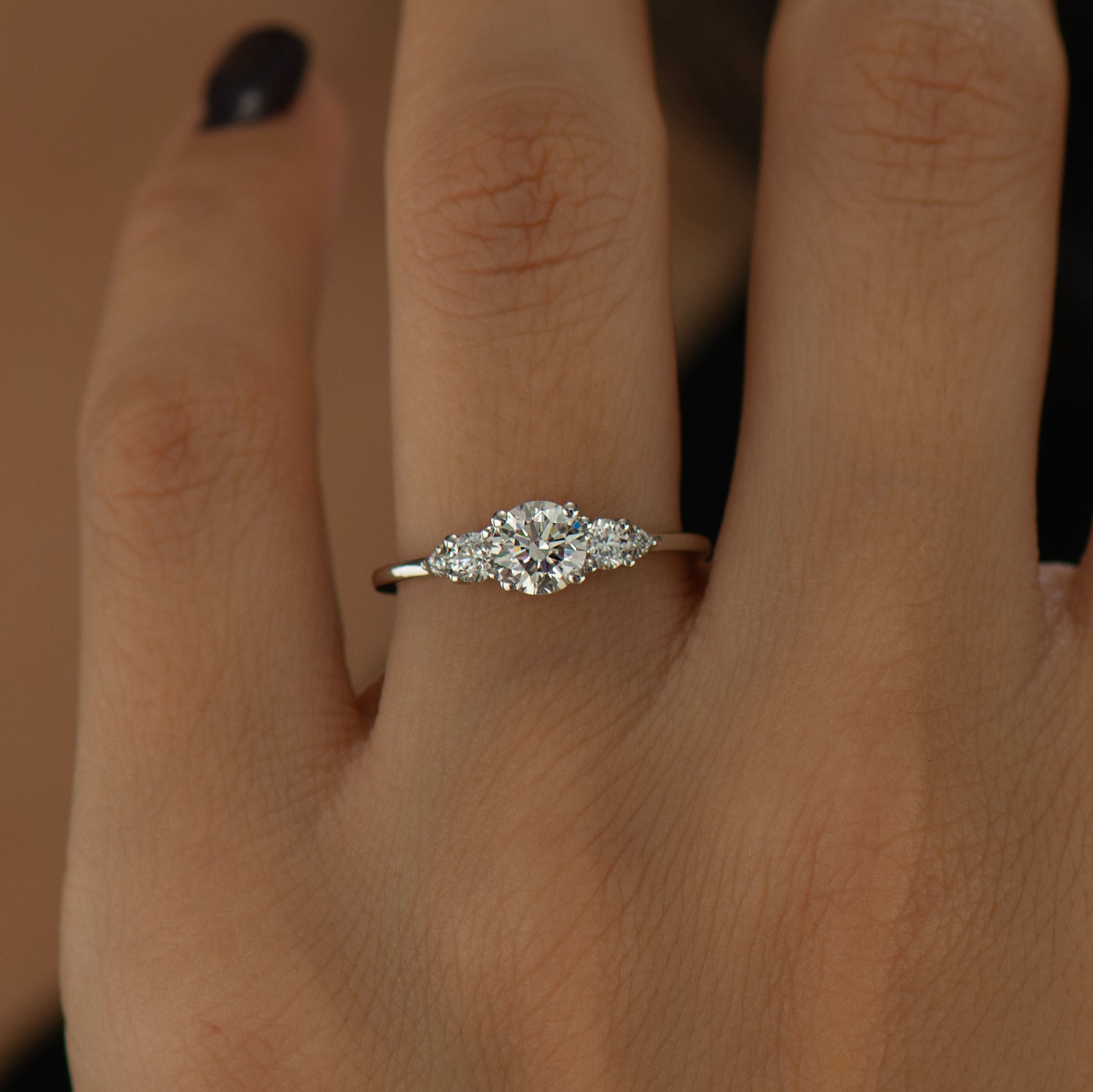 Tapered Round Engagement Ring