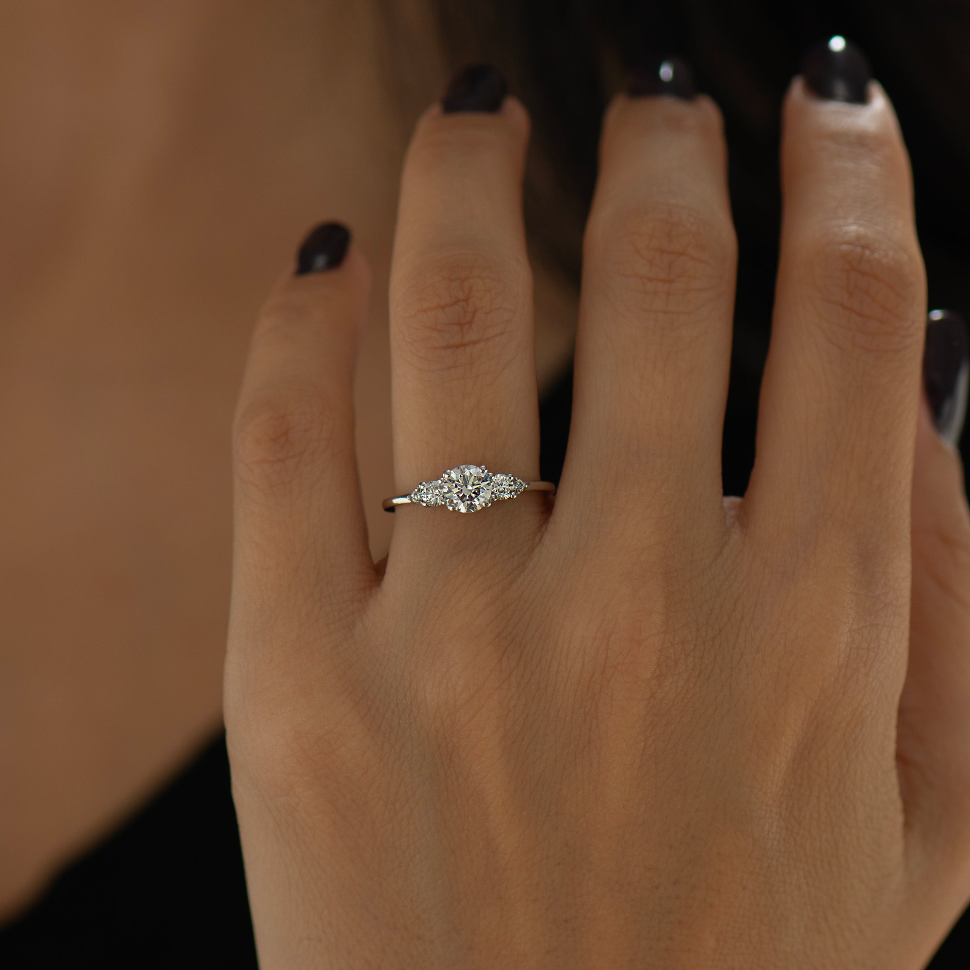 Tapered Round Engagement Ring