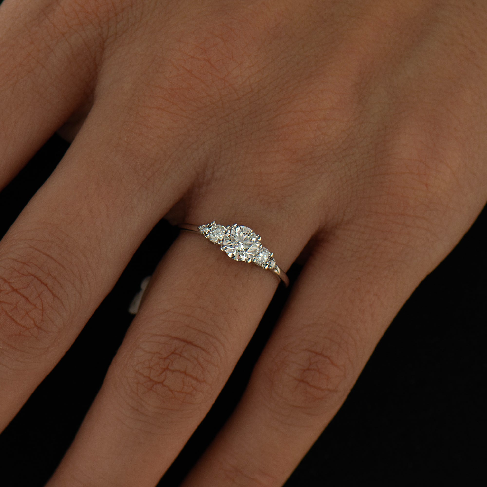 Tapered Round Engagement Ring