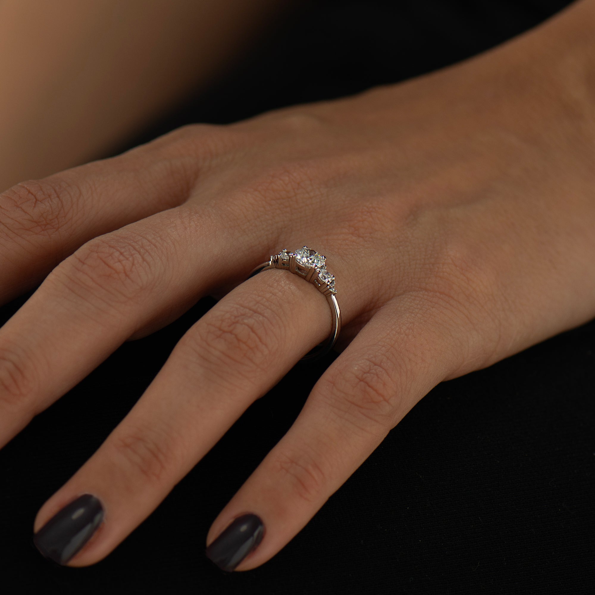 Tapered Round Engagement Ring