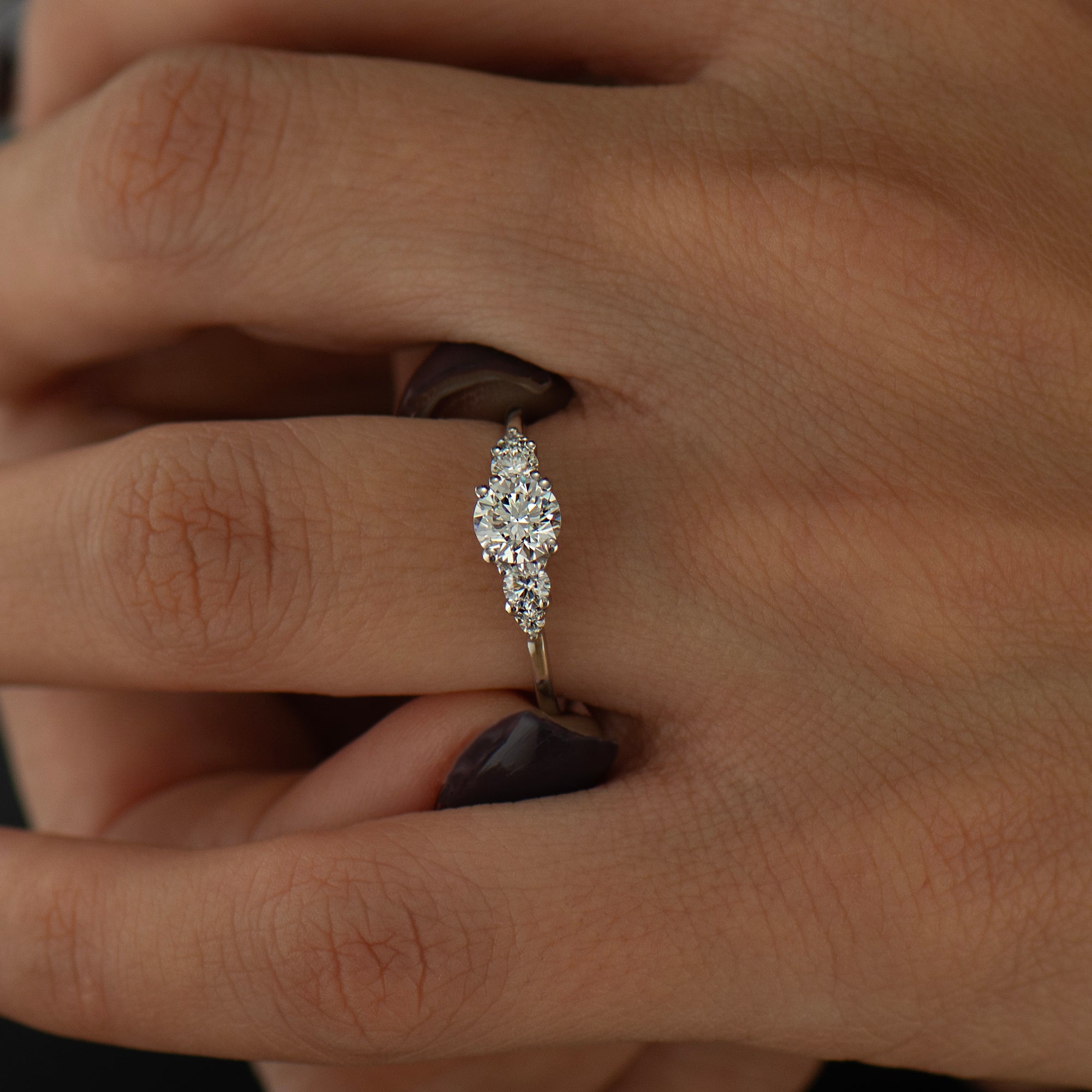 Tapered Round Engagement Ring