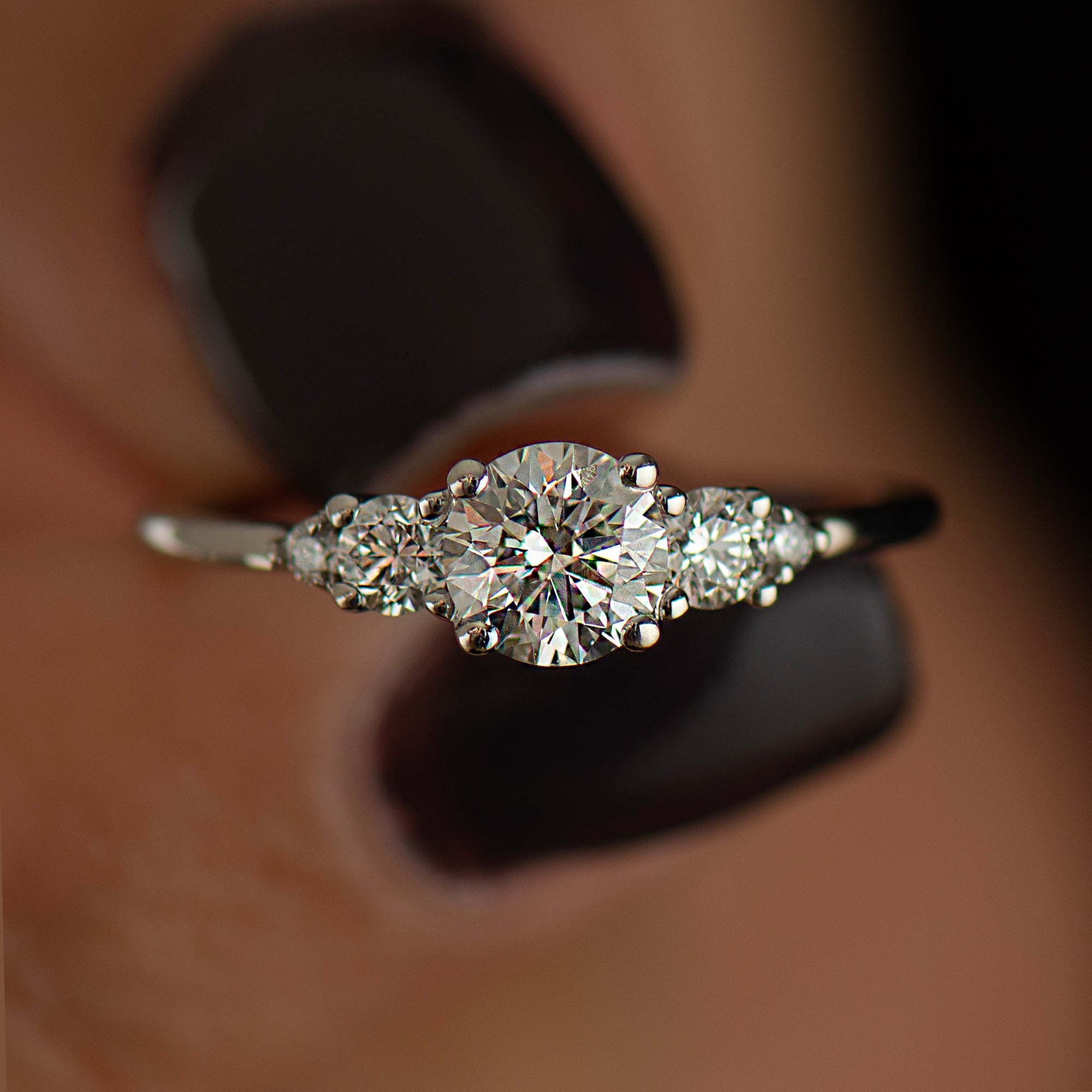 Tapered Round Engagement Ring