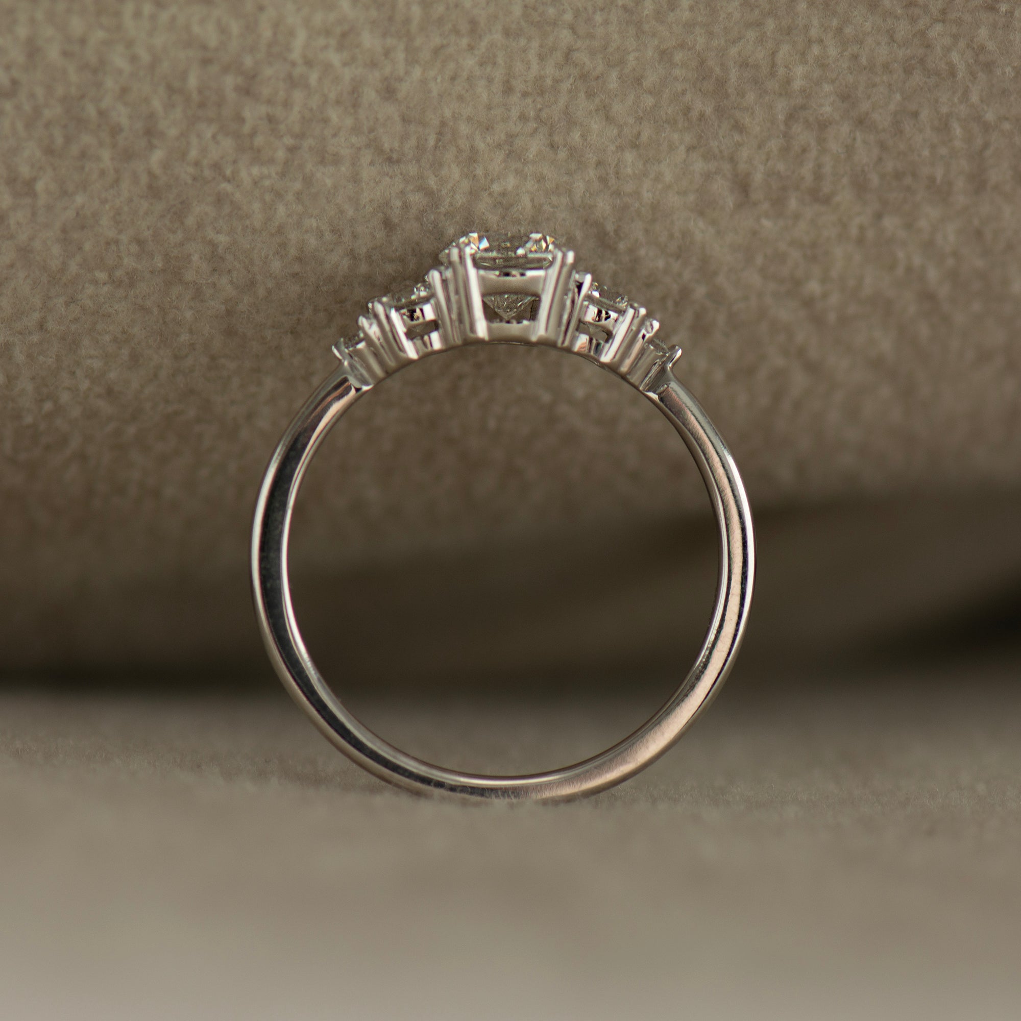 Tapered Round Engagement Ring