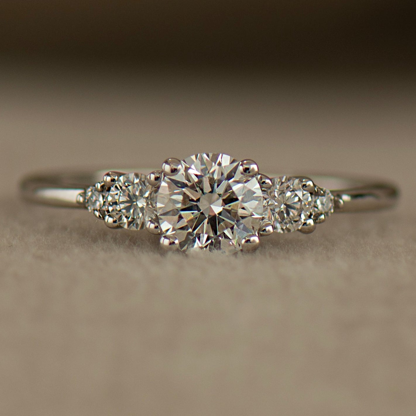 Tapered Round Engagement Ring