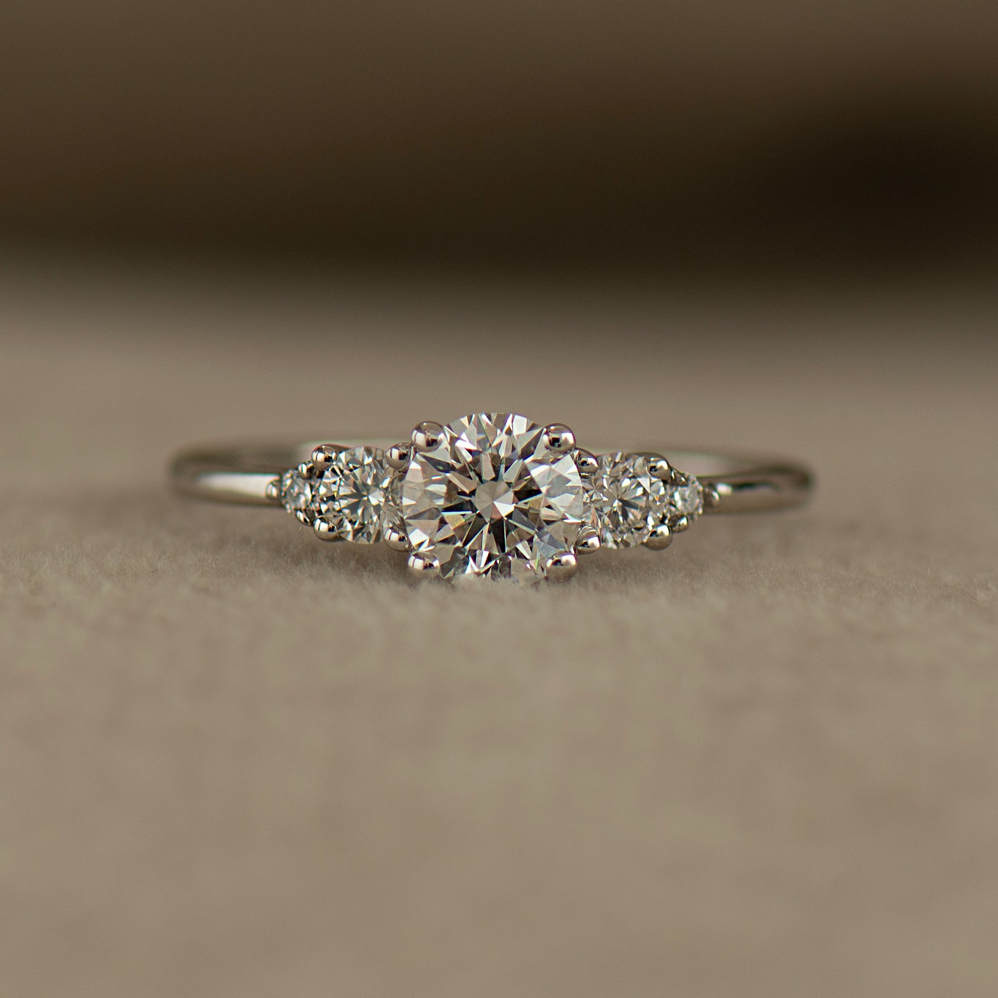 Tapered Round Engagement Ring