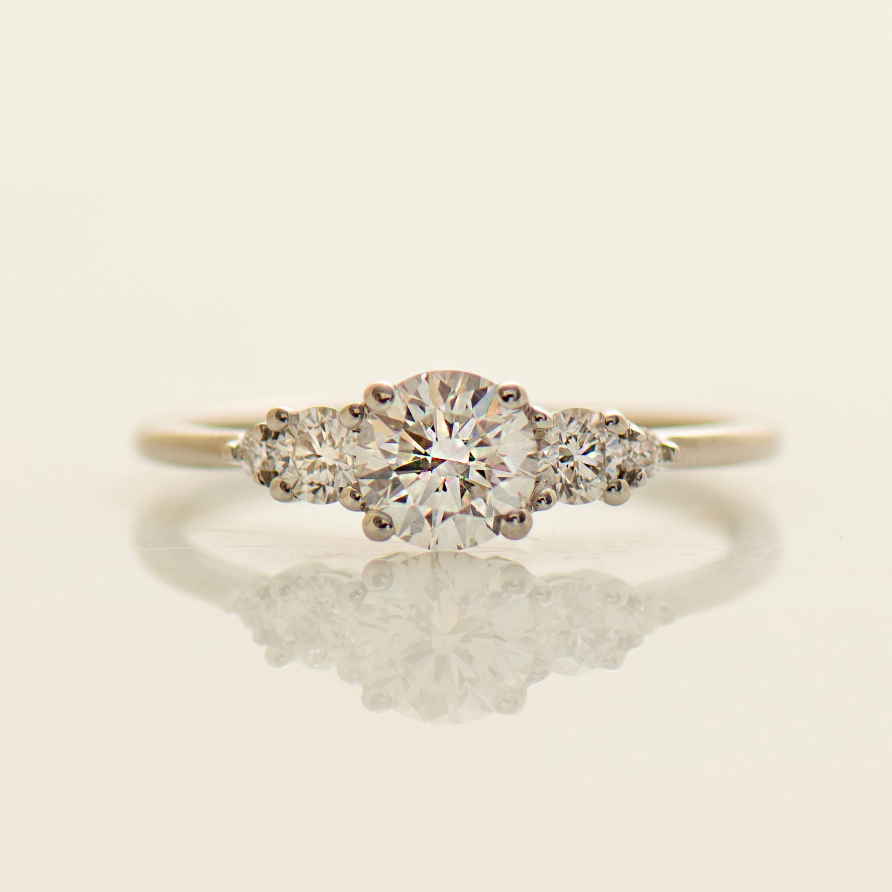 Tapered Round Engagement Ring