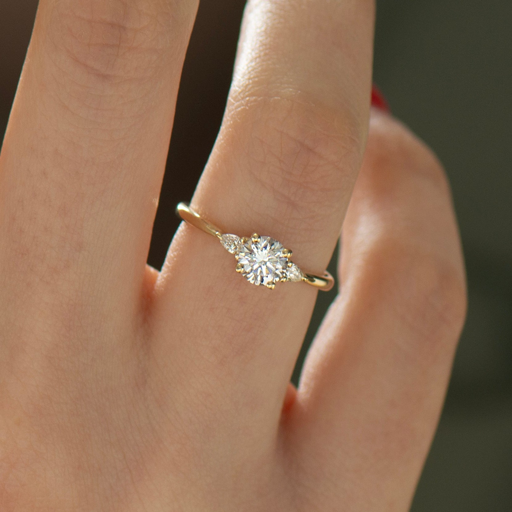 Three Diamonds Engagement Ring