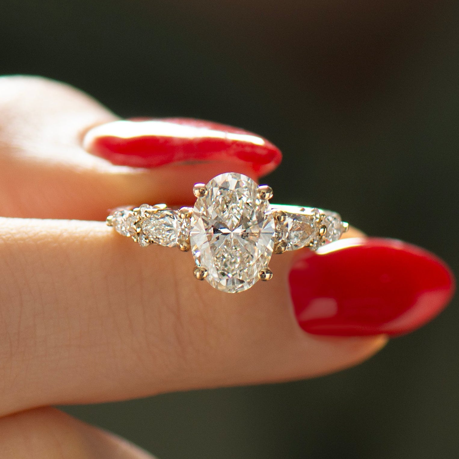 Oval Lab Diamond Engagement Ring