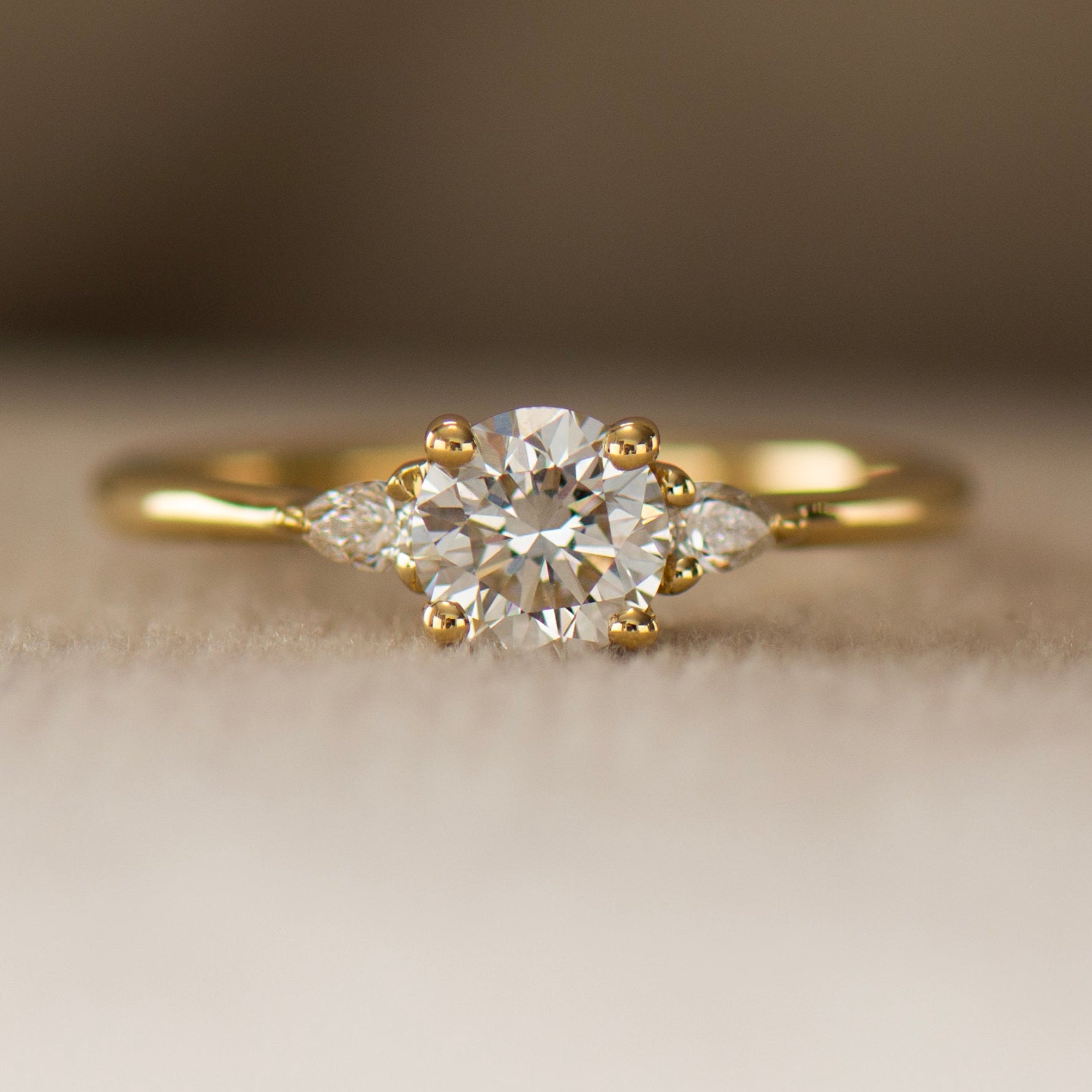 Three Diamonds Engagement Ring