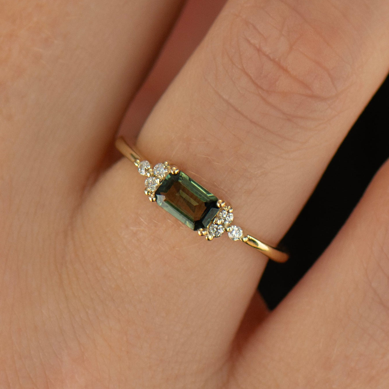 Delicate Green Sapphire Ring