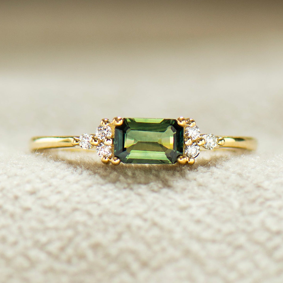 Delicate Green Sapphire Ring