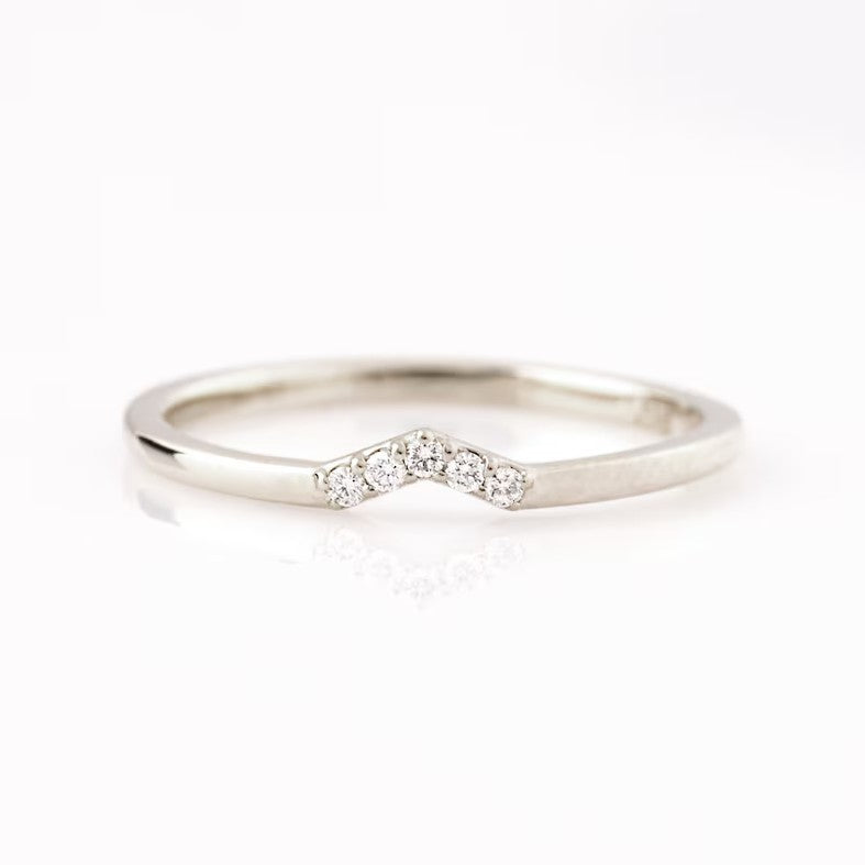Small V Shaped Diamonds Ring