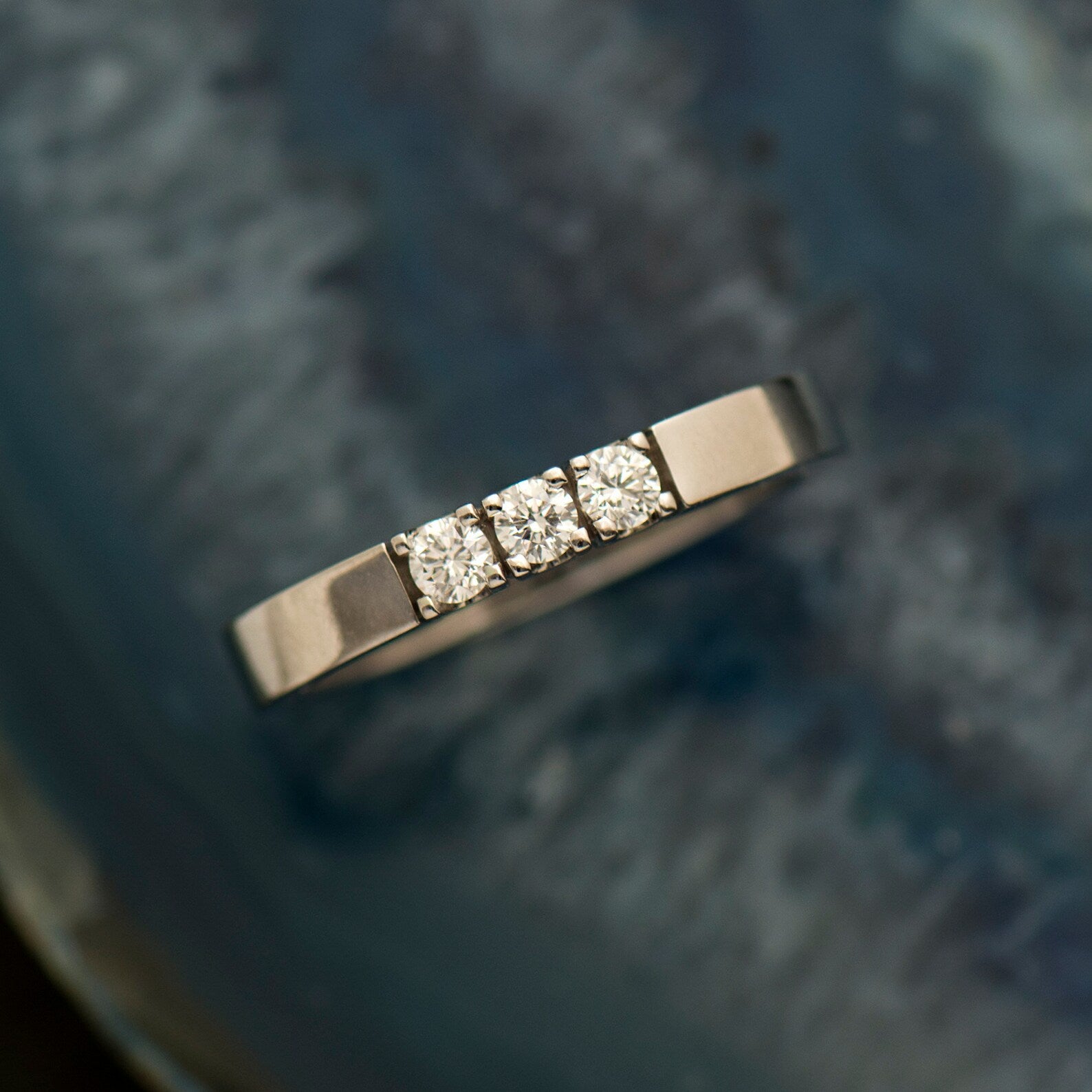 Three Diamonds Wedding band