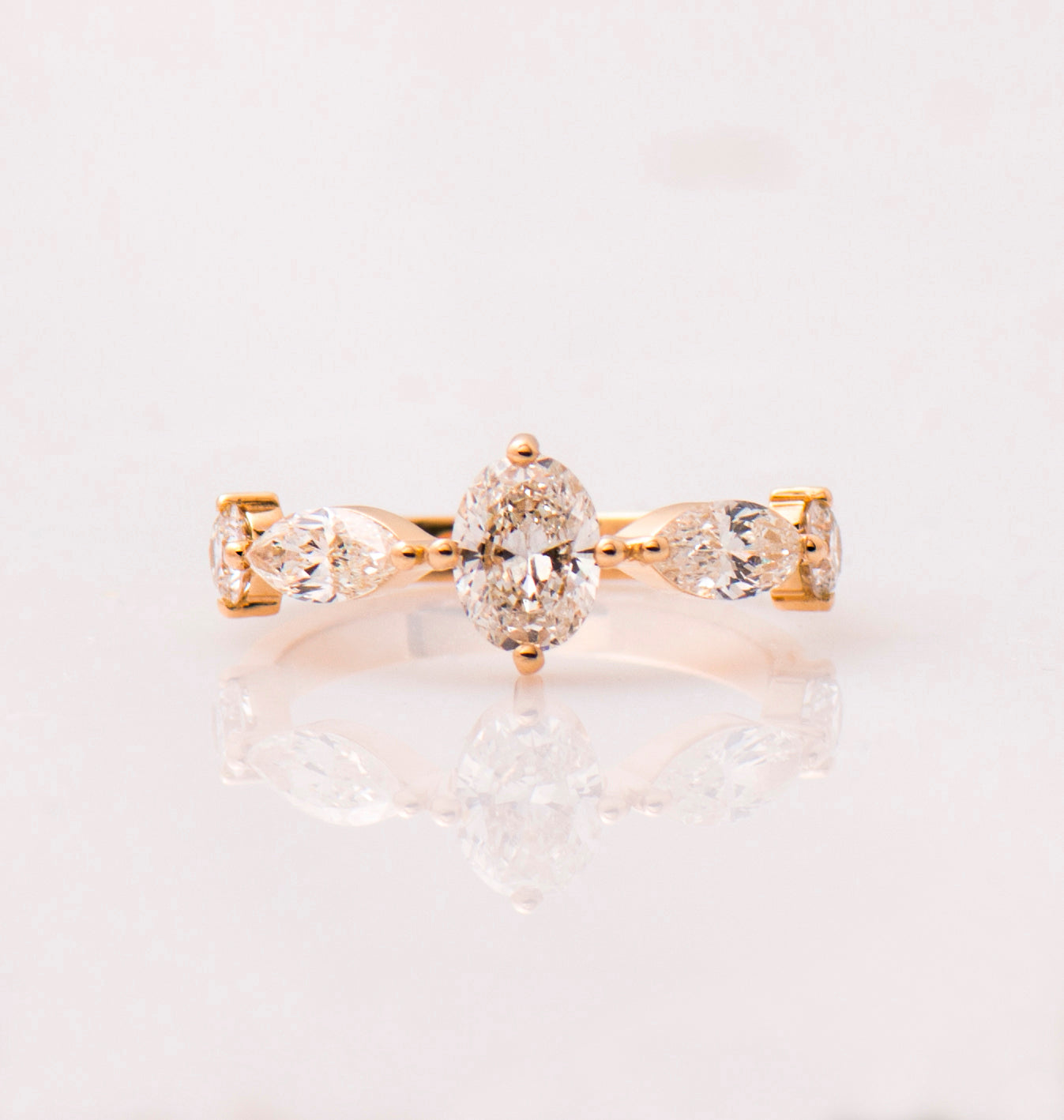 The Crown Ring - Oval Marquise & Round