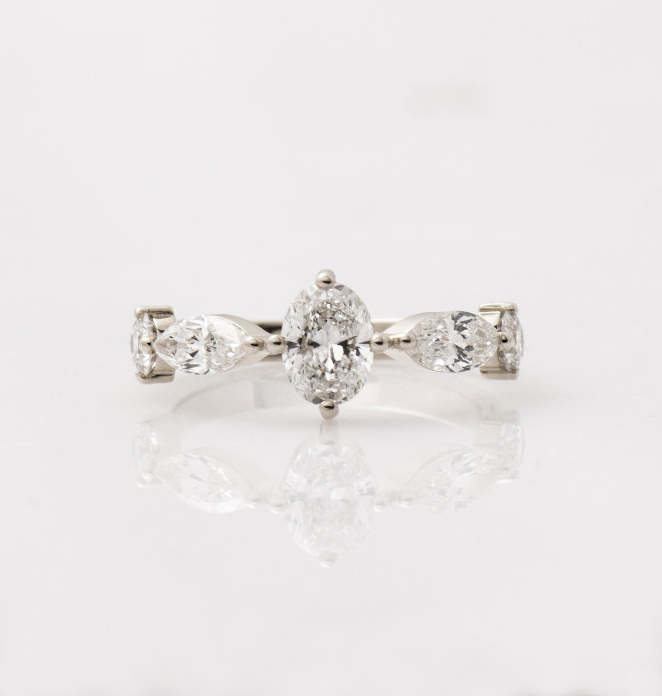 The Crown Ring - Oval Marquise & Round